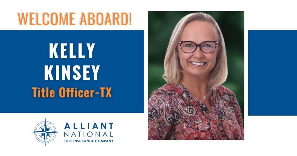 Graphic welcoming Kelly Kinsey to Alliant National.