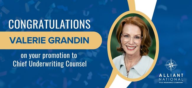 Graphic congratulating Valerie Grandin on her promotion.